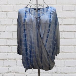 Elegant Blue Tie-Dye Women's Blouse